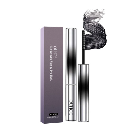 LUNIVA CARE USA best mascara for long lashes in sleek silver tube with black brush and swatch