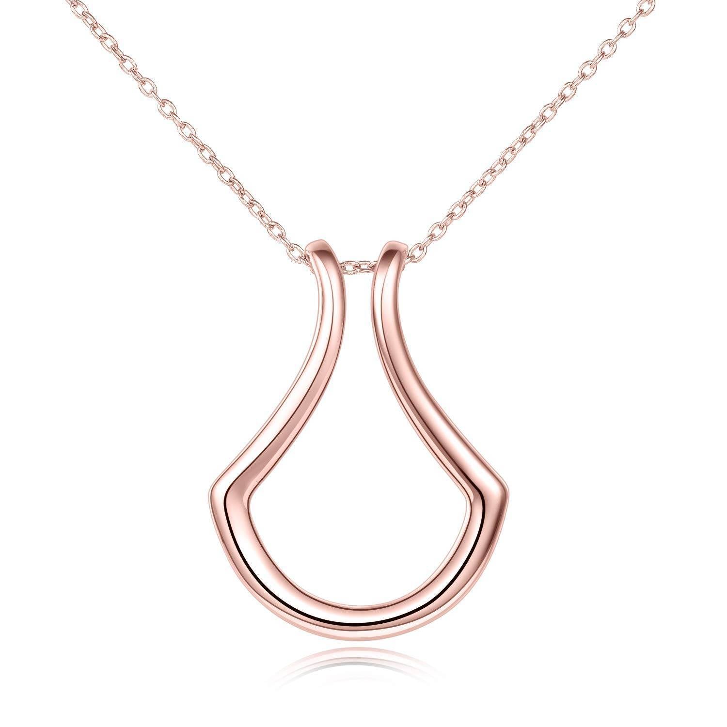 LUNIVA CARE USA rose gold pendant necklace elegant jewelry gift for her with modern simple design