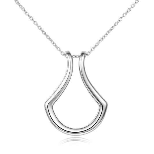 LUNIVA CARE USA silver pendant necklace elegant jewelry gift for her with modern teardrop design