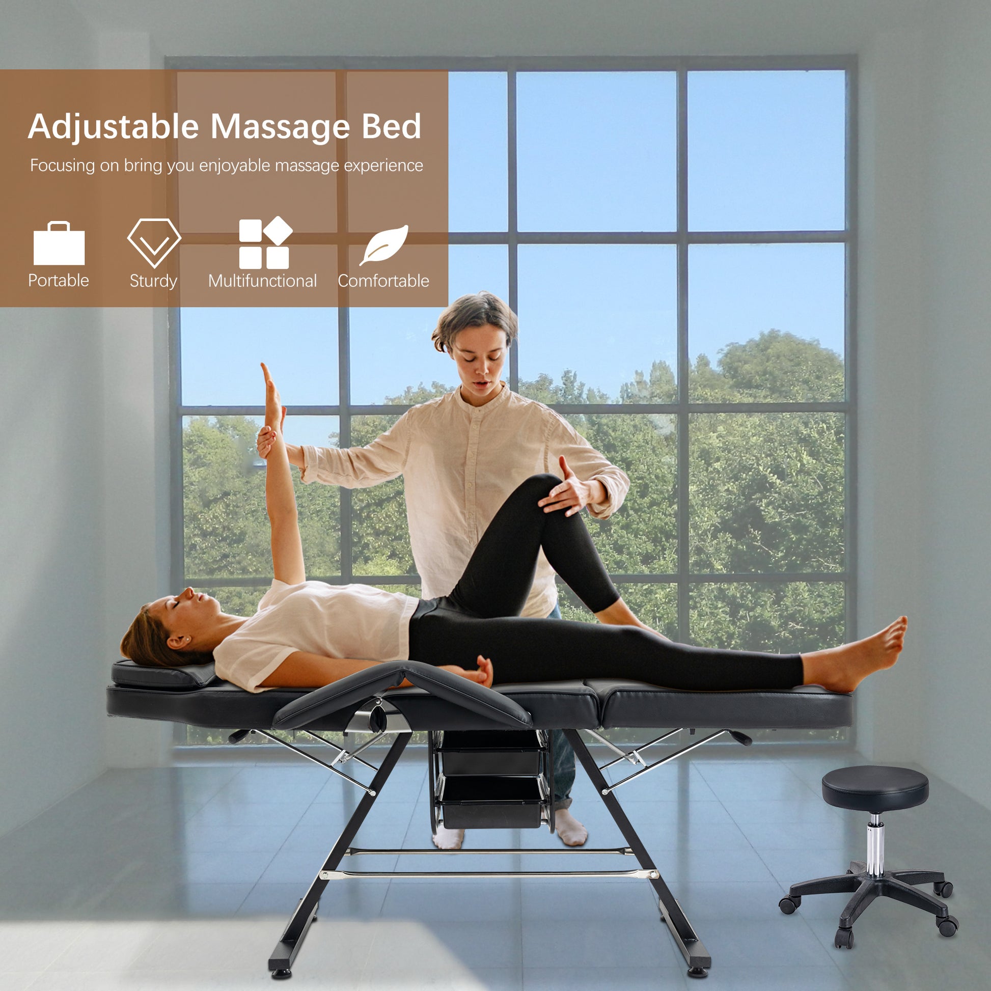 LUNIVA CARE USA professional massage tattoo chair with adjustable design and sturdy metal frame