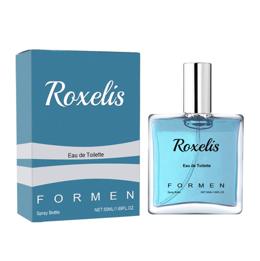 LUNIVA CARE USA Roxelis natural scent men's perfume Eau De Toilette for men in blue spray bottle and box