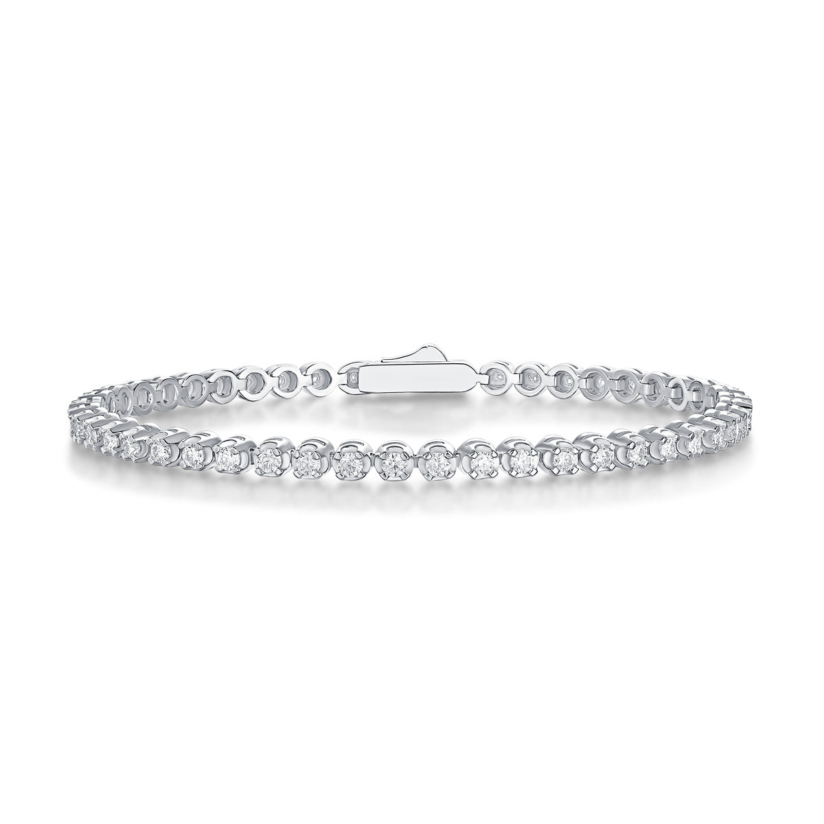 LUNIVA CARE USA S925 fine jewelry bracelet with sparkling moissanite stones in sterling silver