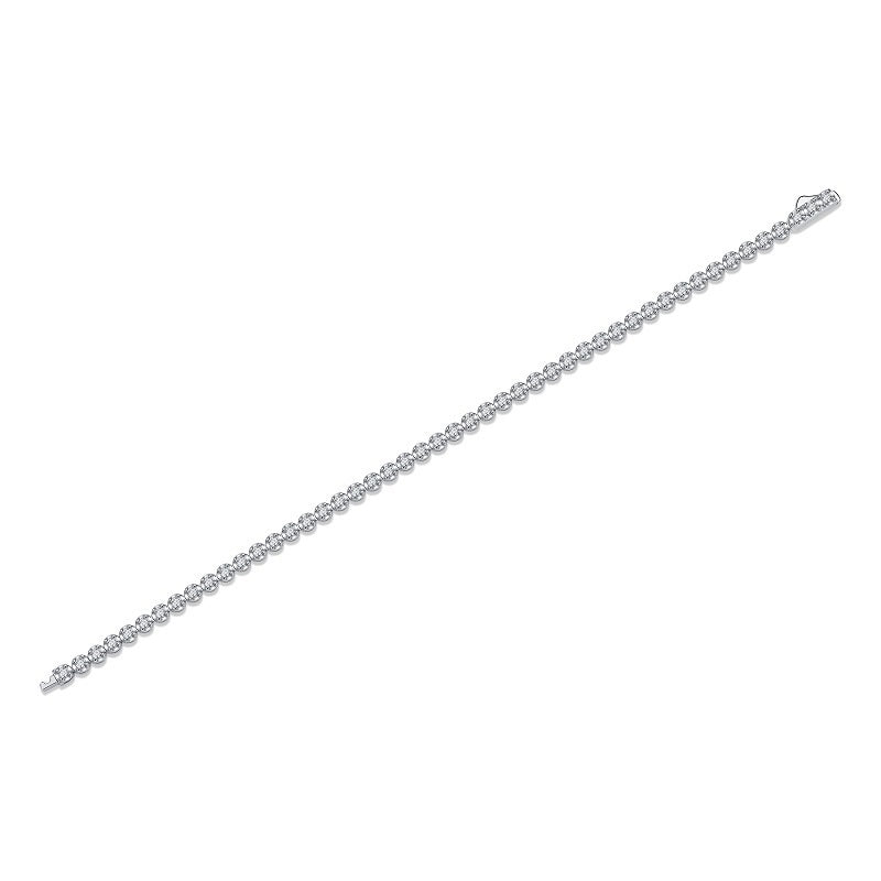 LUNIVA CARE USA S925 fine jewelry bracelet with round moissanite stones in silver