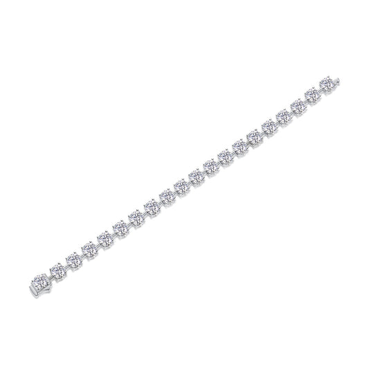 LUNIVA CARE USA S925 luxury moissanite jewelry sparkling bracelet with clear round stones