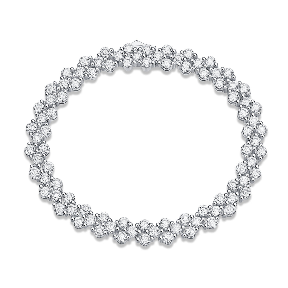 LUNIVA CARE USA S925 silver moissanite bracelet with sparkling round stones in elegant design