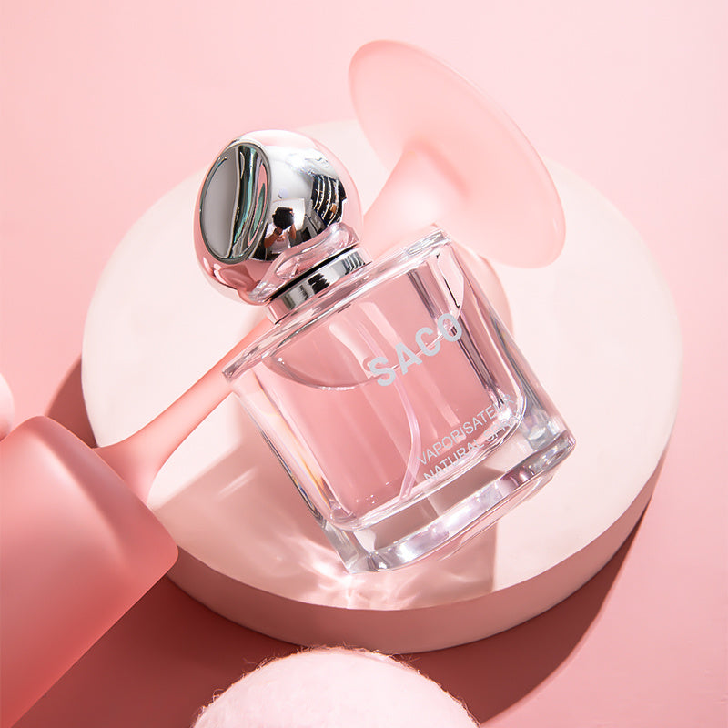 LUNIVA CARE USA SACO unisex perfume bottle luxury self-care perfume with pink liquid and silver cap