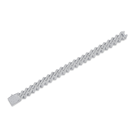 LUNIVA CARE USA S925 silver designer bracelet with intricate moissanite gemstones luxury jewelry
