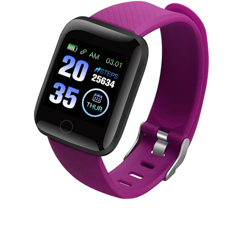 LUNIVA CARE USA smart fitness band with purple strap activity tracker with heart and blood pressure sensor
