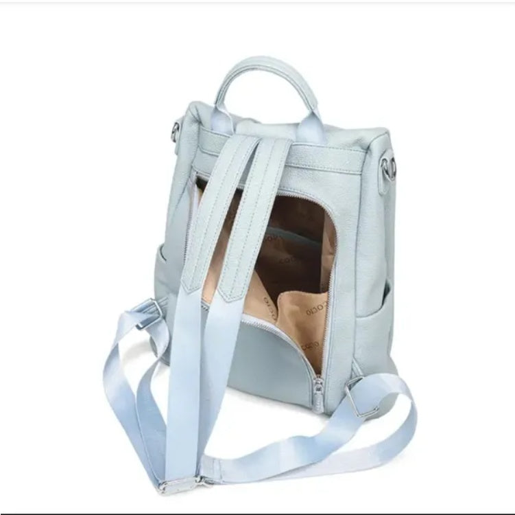 LUNIVA CARE USA large capacity stylish shoulder bag in light blue with adjustable straps and spacious interior