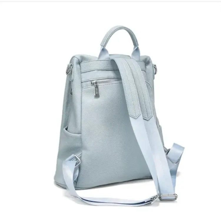 LUNIVA CARE USA large capacity stylish shoulder bag in light blue with adjustable straps and zipper pocket