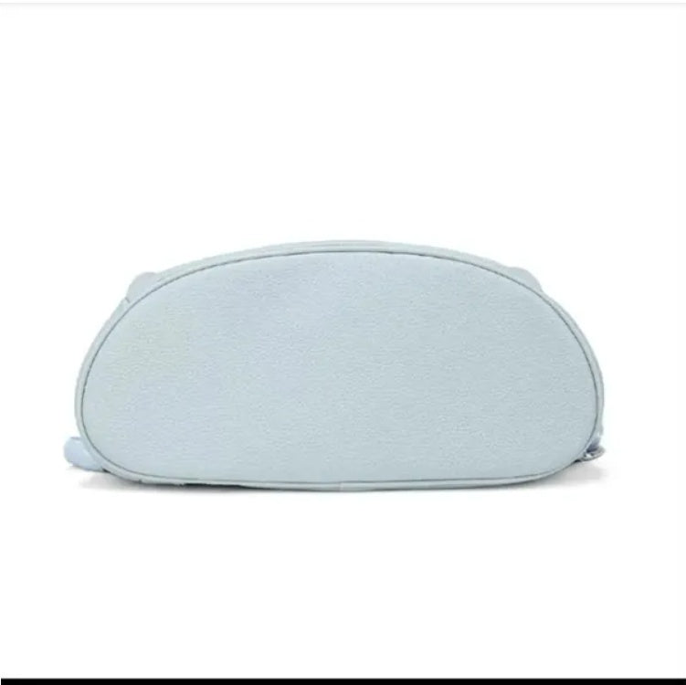 LUNIVA CARE USA light blue large capacity stylish shoulder bag base view in textured material