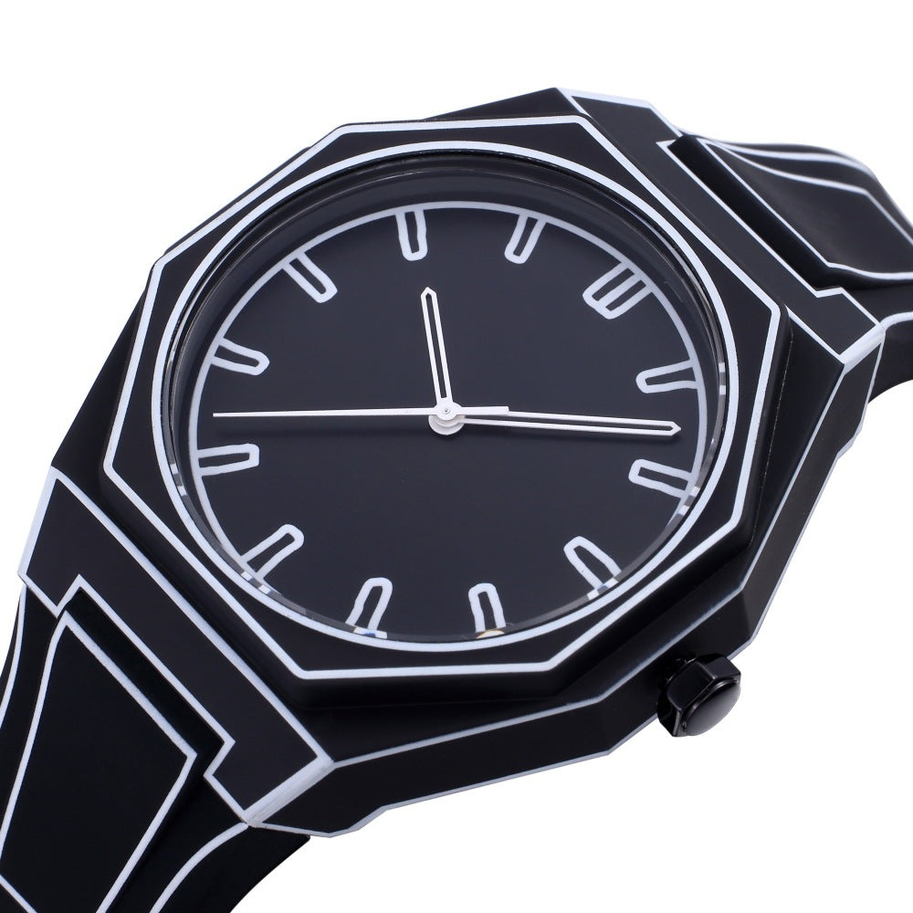 LUNIVA CARE USA stylish waterproof timepiece with graphic design featuring black and white cartoon style
