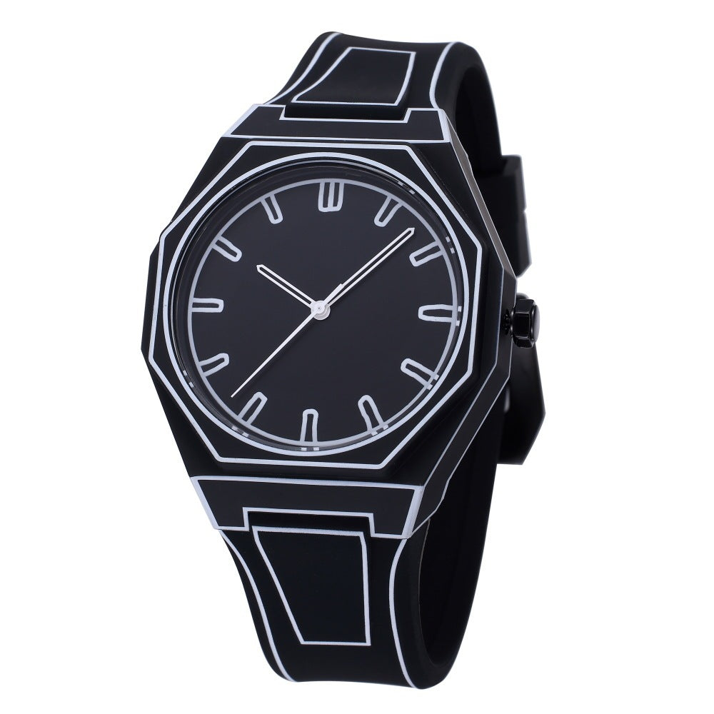 LUNIVA CARE USA stylish waterproof timepiece with graphic design in black and white unisex watch