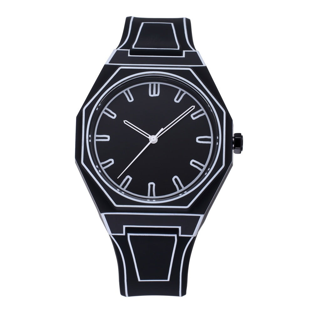 LUNIVA CARE USA unisex stylish waterproof timepiece with graphic design in black and white