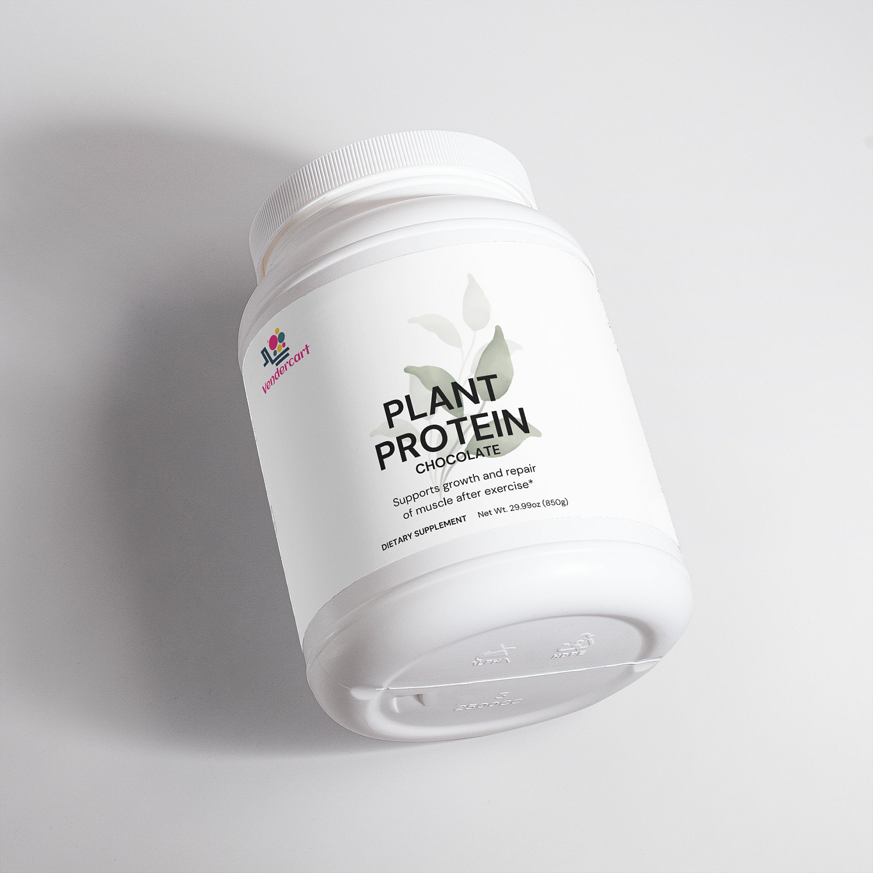 Luniva Care USA plant-based protein powder chocolate in white container for muscle recovery