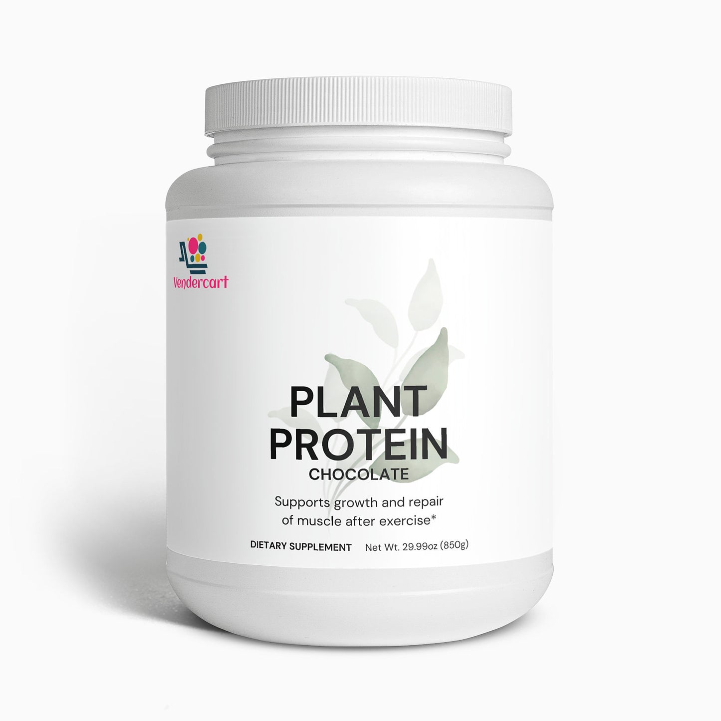 LUNIVA CARE USA plant-based protein powder chocolate in white container for muscle growth and repair
