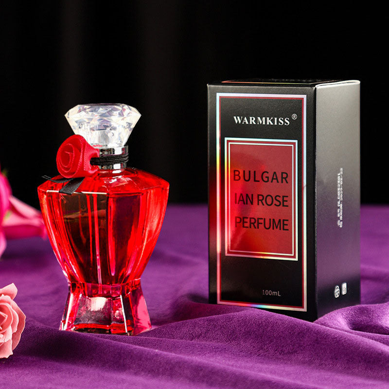Giftable luxury perfume for her by LUNIVA CARE USA with red floral scent in decorative glass bottle and box