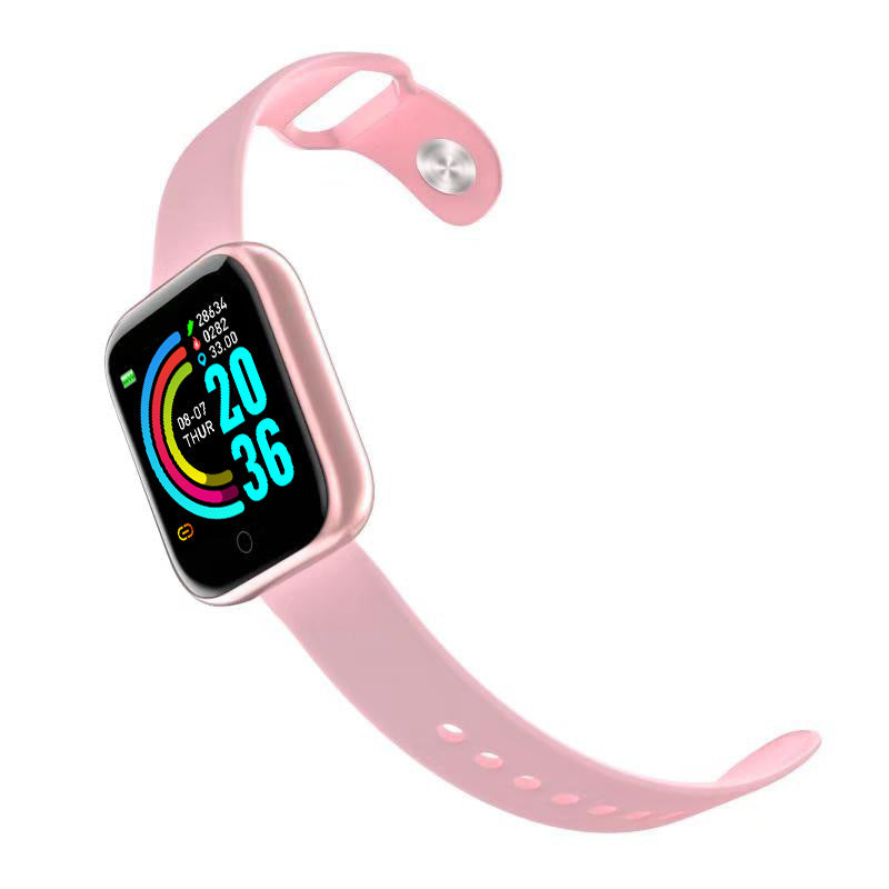 LUNIVA CARE USA pink waterproof fitness watch with heart rate monitor and colorful display