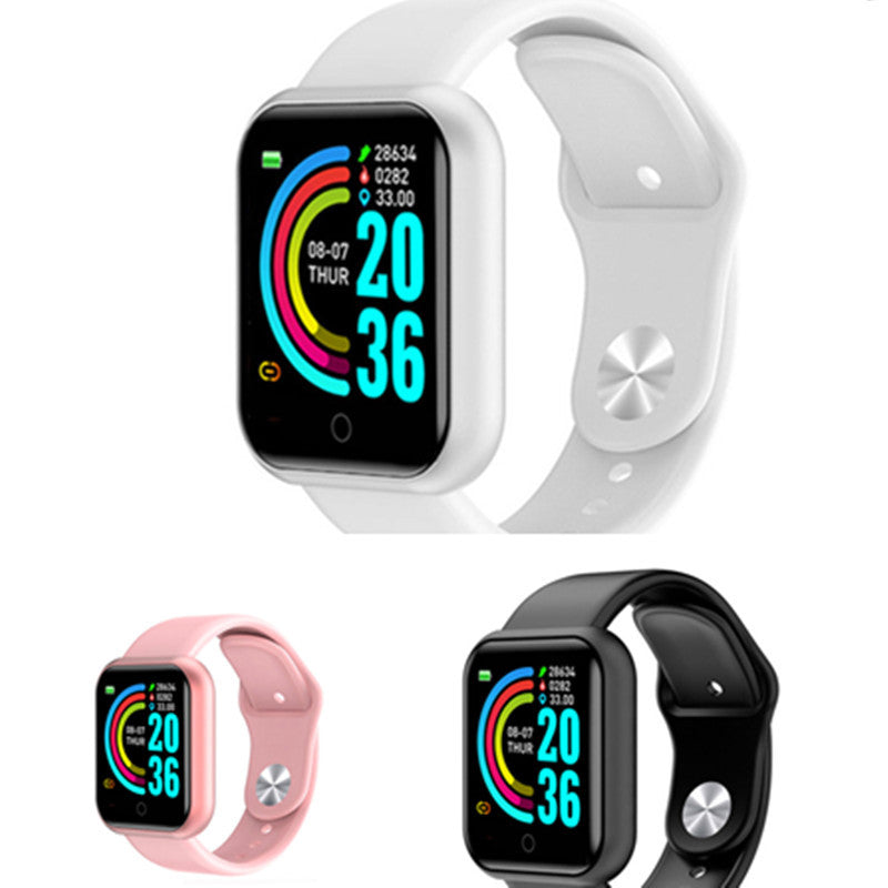 LUNIVA CARE USA waterproof fitness watch with heart rate monitor in white pink and black bands