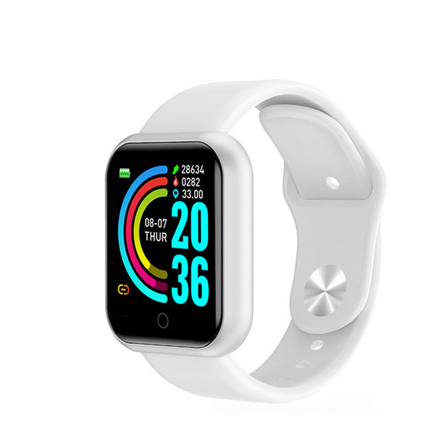 LUNIVA CARE USA waterproof fitness watch with heart rate monitor in white with digital display