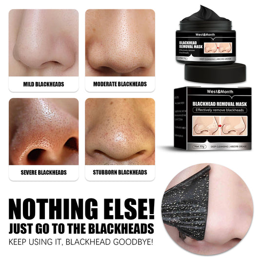 LUNIVA CARE USA blackhead removal mask for oily skin showing before and after results on different blackhead severity levels