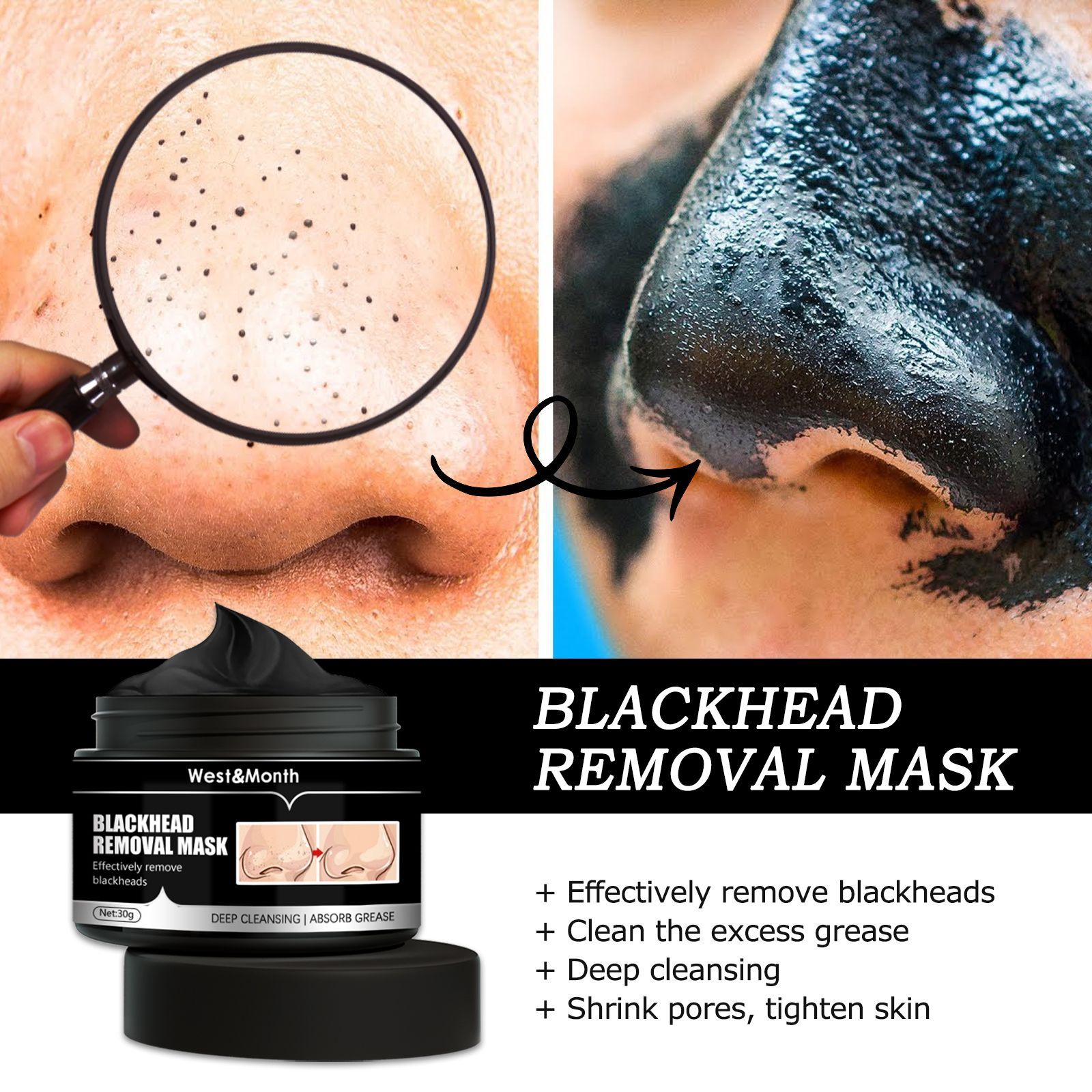 LUNIVA CARE USA blackhead removal mask for oily skin deep cleansing removing blackheads and excess grease