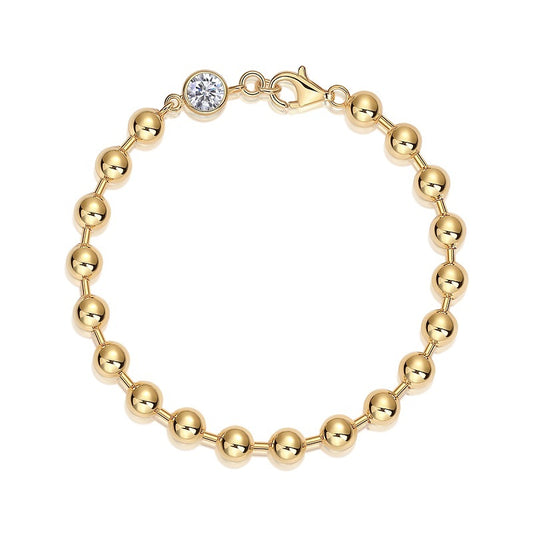 LUNIVA CARE USA women's luxury diamond look bracelet in gold with moissanite stone and bead design