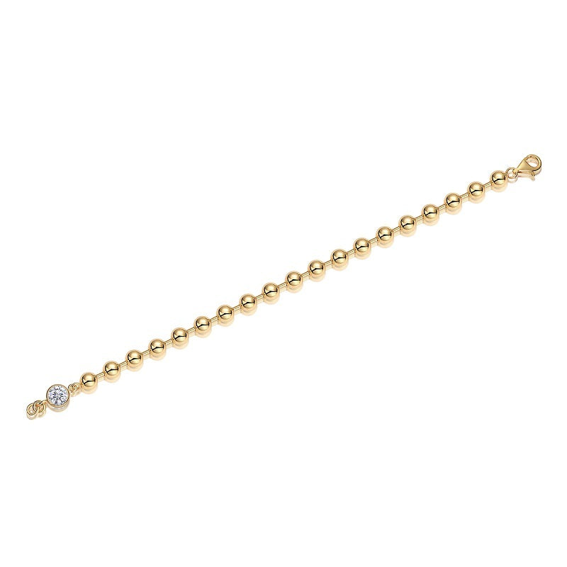 LUNIVA CARE USA women's luxury diamond look bracelet in gold with a single moissanite stone accent